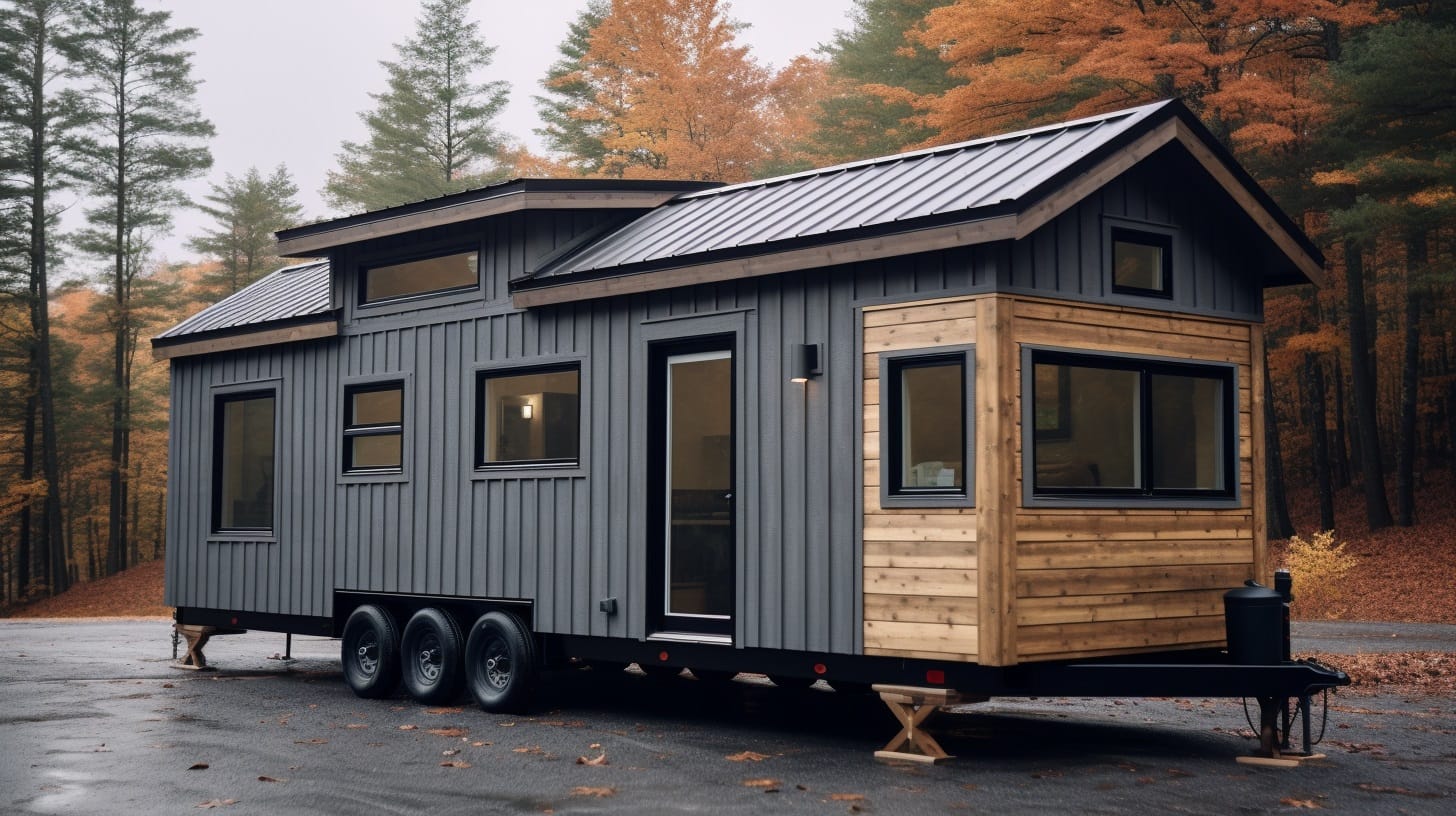 Tiny house wrapped in gorgeous reclaimed wood siding.
