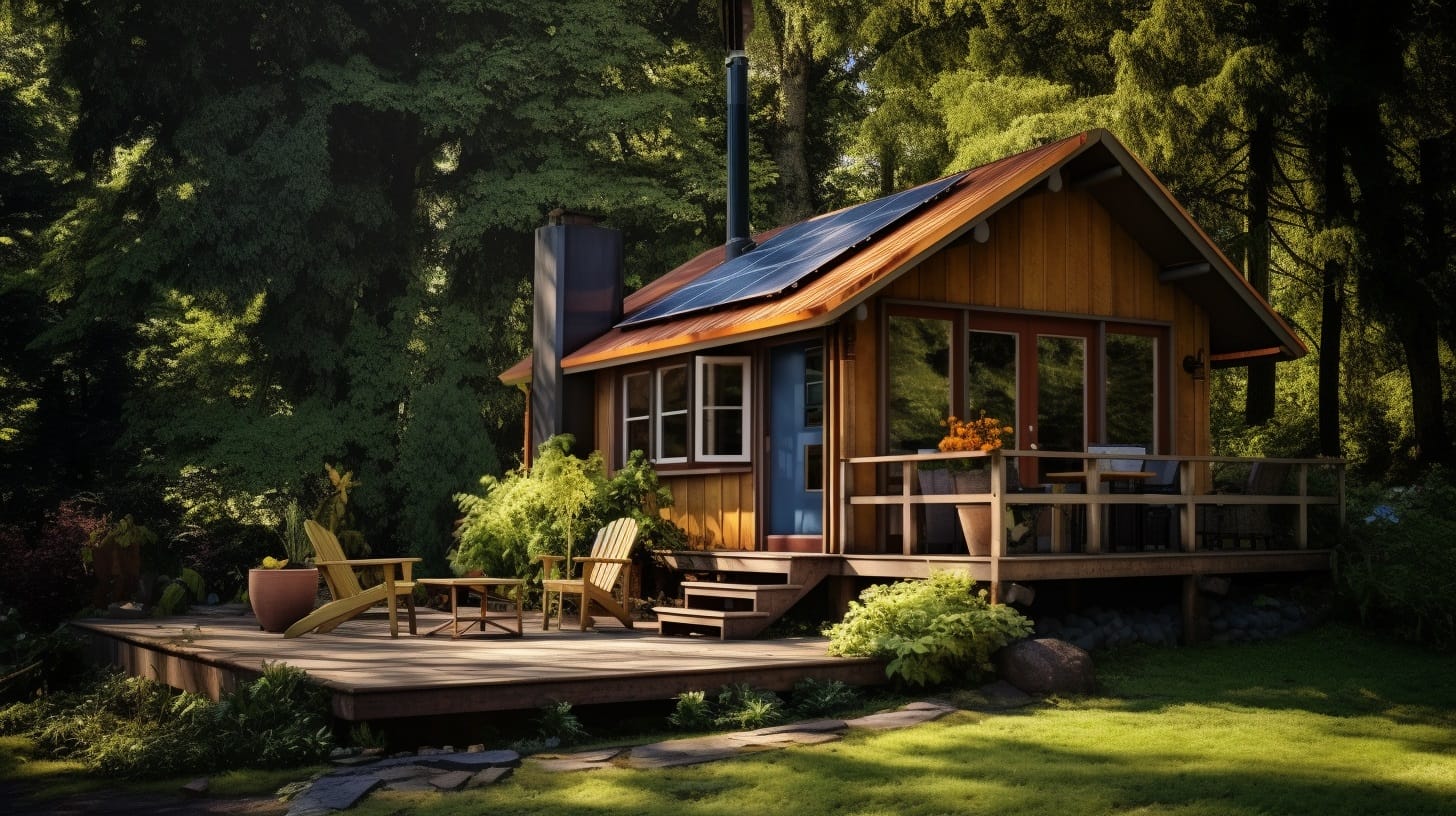 Sustainable off-grid tiny cabin